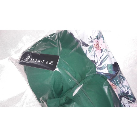 NWT Tempt Me Sz M Tropical Bikini, Retro Style Swimsuit - Picture 4 of 9